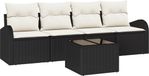vidaXL Banc de jardin noir polyrotin 55 x 55 x 37 cm