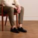 Manfield - Heren - Zwarte leren loafers - Maat 40