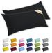 Lavea® Zijslaapkussenslopen 40x145 cm Set van 2 – Kussenhoezen van 100% Zachte en Ademende Jersey Katoen met YKK Ritssluiting – Zwart