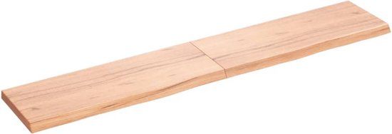 vidaXL Wandschap - 160x30x(2-4)cm - behandeld - massief - eikenhout - lichtbruin