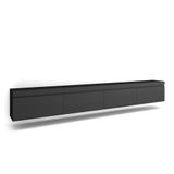 Skraut Home TV-meubel | tv-bank | grote opbergruimte | 320 x 45 x 35 cm | tv groot formaat | hangend aan de muur | moderne stijl | zwart