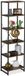 Merkloos Relaxdays Boekenrek, 180 x 50 x 35 cm (h x b x d), 6 etages, industrieel, opbergrek voor woonkamer, keuken, hal, zwart/bruin