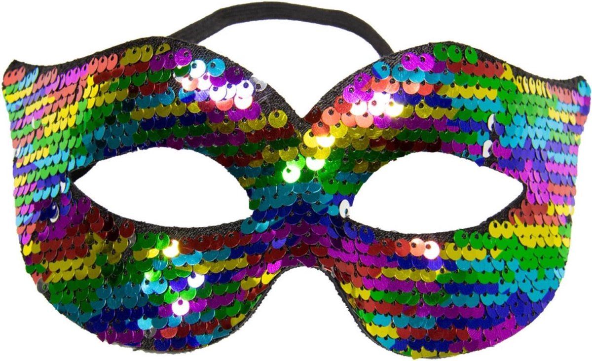 Folat Oogmasker Omkeerbare Pailletten 23 Cm Polyester - Multicolor