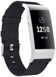 By Qubix Qubix Fitbit Charge 3 nylon bandje - Zwart