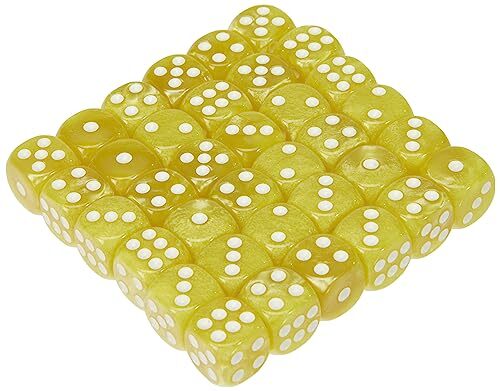 Dice4friends Dice4friends DIC37406 dobbelstenen set D6 Pearl: geel/wit (36) dobbelstenen