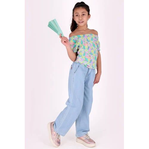 B.Nosy Gebloemde Off Shoulder Top Lila