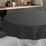 Afwasbaar Wasdoek Tafelkleed, Afwasbaar Tafelzeil, Tuintafelkleed voor Binnen en Buiten, Rond, 100 cm, Snijrand, Zwart