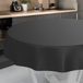 Afwasbaar Wasdoek Tafelkleed, Afwasbaar Tafelzeil, Tuintafelkleed voor Binnen en Buiten, Rond, 100 cm, Snijrand, Zwart