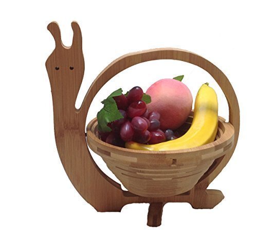 GMMH Vouwmand fruitmand decoratieve schaal fruitschaal hout opvouwbaar (design cheque)