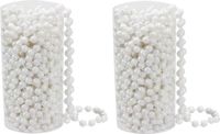 Othmar Decorations Bv Kralenslinger - 2x - blanc - plastique - 8 mètre