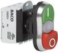 BACO BAL61QK21H L61QK21H Dubbele drukknop Kunststof frontring, Verchroomd Groen, Rood