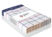 Glart 48NAV 4-delige set theedoeken, keukendoeken, vaatdoeken, keukenhanddoeken, 100% katoen OEKO-TEX, 70 x 50 cm, blauw, rood, groen, geel geruit, voorgewassen