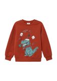 s.Oliver Sweatshirt Kinderen Rood Katoen Lange Mouw Ronde Hals Printopdruk Herfst/Winter