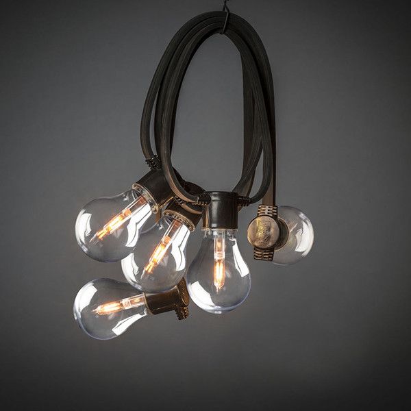 KONSTSMIDE LED biertuinkettingen systeem uitbreiding, 10 barnsteenkleurige diodes, buiten (IP44), zwarte kabel - 4147-800