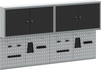 vidaXL Gereedschapskast - Set - met - plank - 6 - st - Zwart - Gepoedercoat - staal