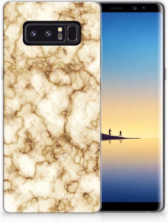 B2Ctelecom - Samsung Galaxy Note 8 Uniek TPU Hoesje Marmer Goud