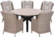 Garden Impressions Marbella tuinset 6-delig vin. willow - Tulli tuintafel Ø148 cm