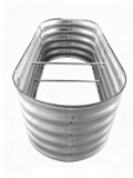 Relaxdays Moestuinbak - verzinkt metaal - 45 x 150 x 60 cm - lichtgrijs