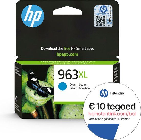 HP 963XL Cyaan Inktcartridge + Instant Ink tegoed