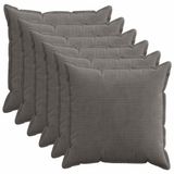 vidaXL - Kussensloop - 6 stuks - HOUTEN - Donkergrijs - 70 x 70 cm - corduroy