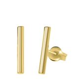 Lucardi Boucles d'oreilles femme barre 1,1 cm - Boucles d'oreilles - Cadeau - 14 carats Or - Or jaune