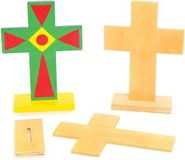 Baker Ross Houten rechtop staande kruizen voor Pasen - Knutselset voor kinderen (4 stuks)