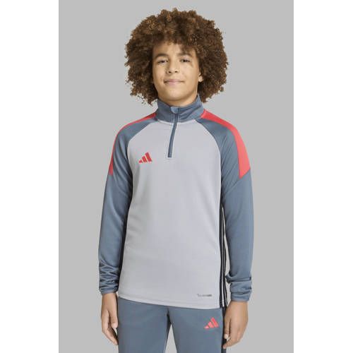 adidas Performance voetbalshirt Tiro grijs/rood