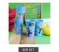 Lot de 4 gobelets Super Mario, 350 ml, avec un design Super Mario détaillé, gobelets réutilisables en plastique bleu