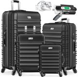 KESSER® 4-delige Koffer Reiskofferset Trolley Koffer Zwart