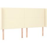 Tête de lit crème 203x16x118/128 cm similicuir