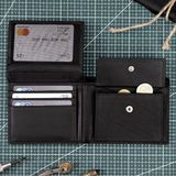 Noir, grand, élégant portefeuille homme en cuir lisse, modèle SH-121