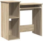 vidaXL Bureau met planken, Sonoma-eikenlook, 84x40x78 cm, houtvezelplaat