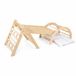 Dastium Kids - Mini Klimrek - Montessori Speelgoed - Houten Klimrek - Klimboog met Kussen - Klimrek Baby - Klimrek Peuter - Klimrek met Glijbaan - Naturel