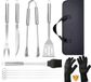 Complete 9-delige BBQ Gereedschapset met Hittebestendige Handschoenen en Draagtas