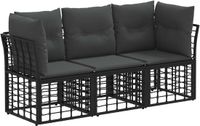 vidaXL - Buiten bank set - Zwart - Polyester