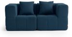 MILYsofa Canapé modulable, 2 places, tissu bouclé, housses de coussin amovibles (bleu foncé, 2 places)