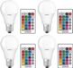 Osram 4 stuks LED Star+ E27 9W 806lm RGBW A60 met afstandsbediening
