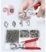 Set de 200 boutons-pression avec outils de fixation - Acier inoxydable 9,5 mm