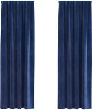 vidaXL Rideaux 2 pièces bleu foncé 140 x 245 cm velours
