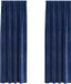 vidaXL Rideaux 2 pièces bleu foncé 140 x 245 cm velours