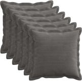 vidaXL - Kussensloop - 6 stuks - Donkergrijs - 40 x 40 cm