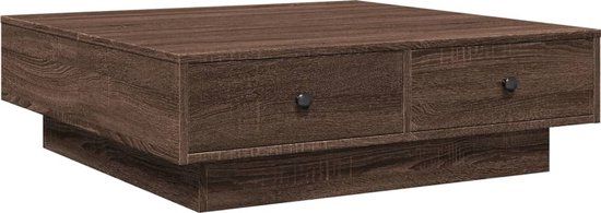 vidaXL Salontafel - 90x90x28 cm - Hout - Bruin Eikenkleur