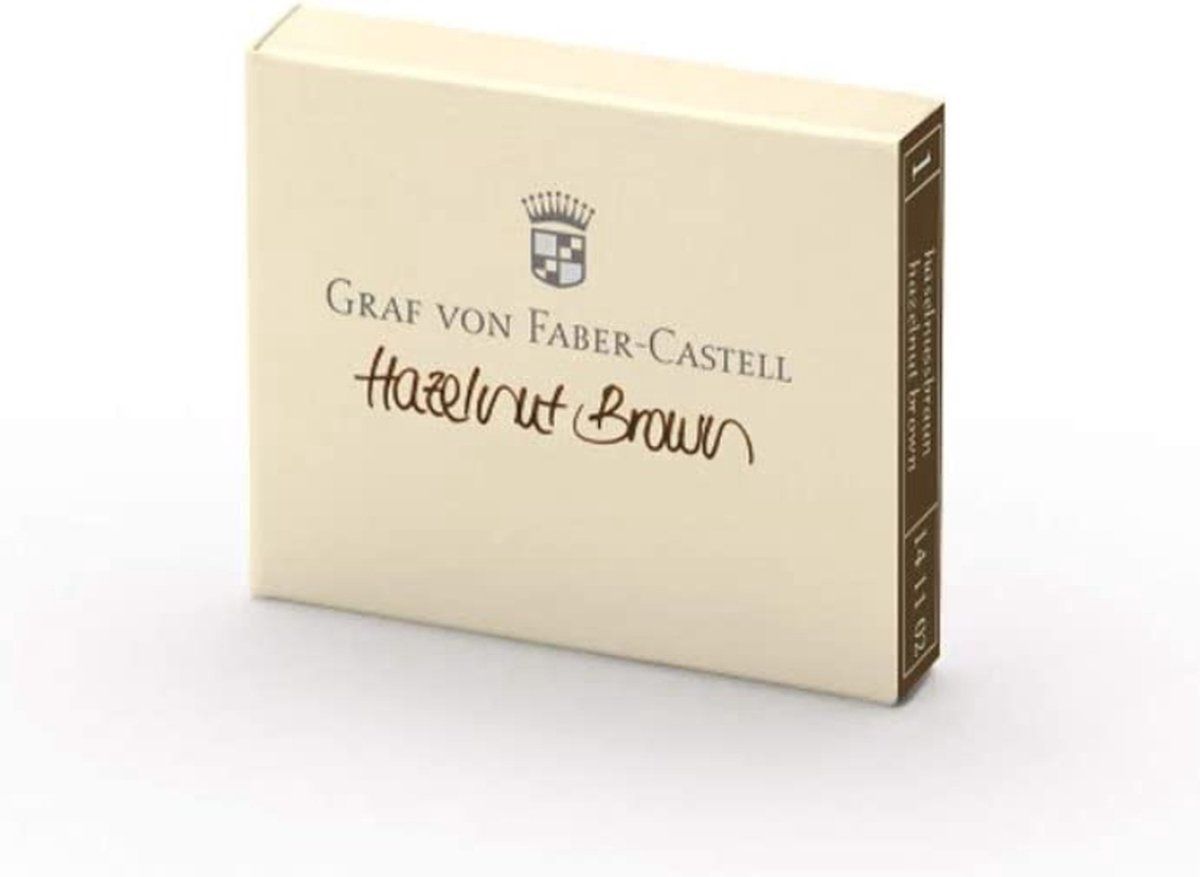 Graf von Faber-Castell GVFC 6 INK CARTRIDGES HAZELNUT BROWN - Bruin