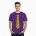 T-shirt met stropdas print goud - heren - paars - feestelijke shirts - glitter - glamour S