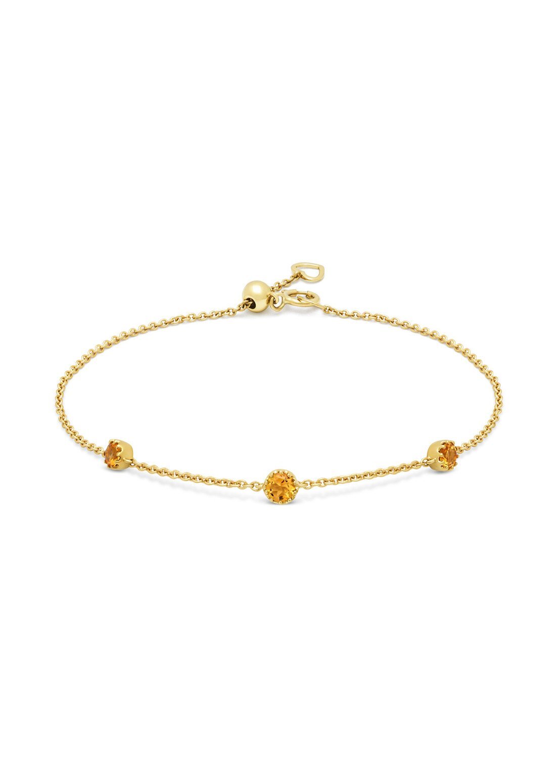 Diamond Point Geelgouden armband, 0.29 ct madeira citrien, Joy