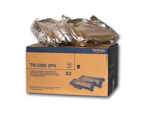 Brother TN-3390 Twin - Tonercartridge - Zwart - 12000 Pagina's - 2 Stuks