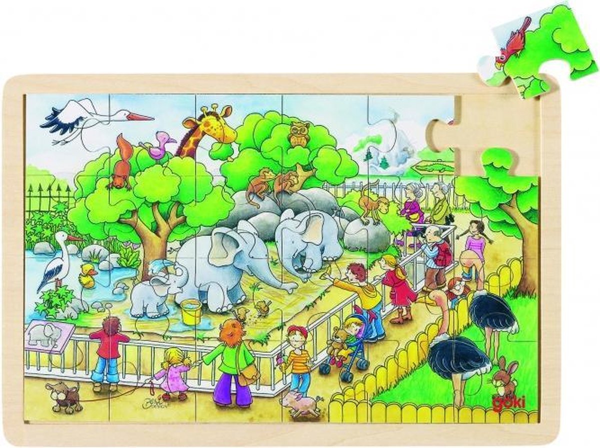 Goki Puzzel: Op Bezoek in De ZOO 24-Delig