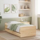 vidaXL Bedframe Sonoma Eiken Bewerkt hout