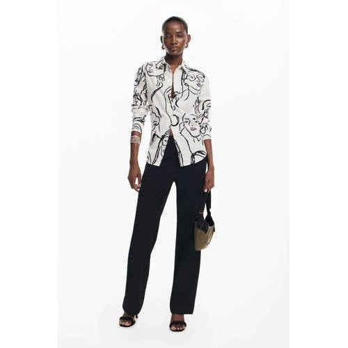 Desigual blouse with all-over print - white/black