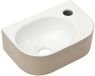 Differnz Lina Fontein - Halfronde Toiletfontein - Keramiek - Beige/Hoogglans Wit
